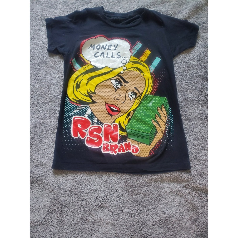 Reason Money Calls Graphic Tee in Black, Small